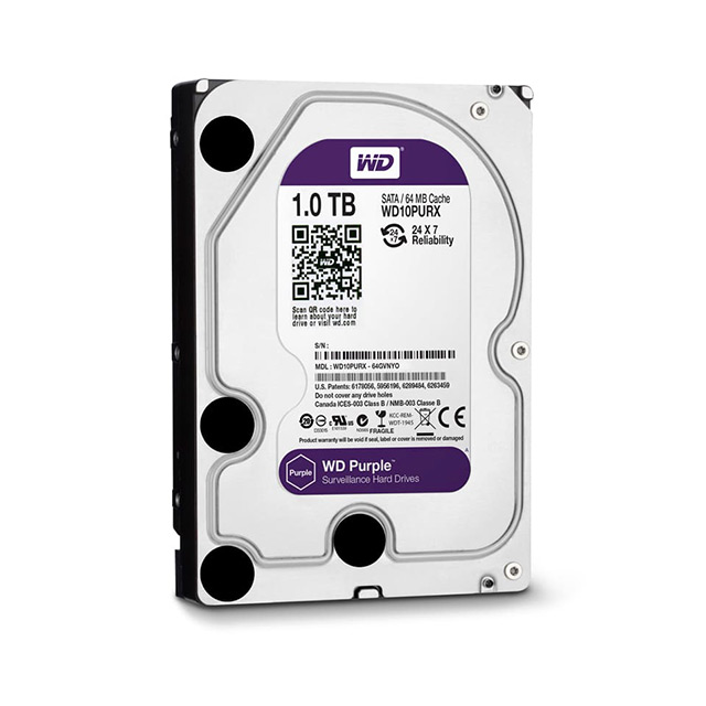1t Ổ cứng HDD WD Purple 1TB 3.5 inch, 5400RPM, SATA, 64MB Cache (WD10PURZ) - Ảnh 1