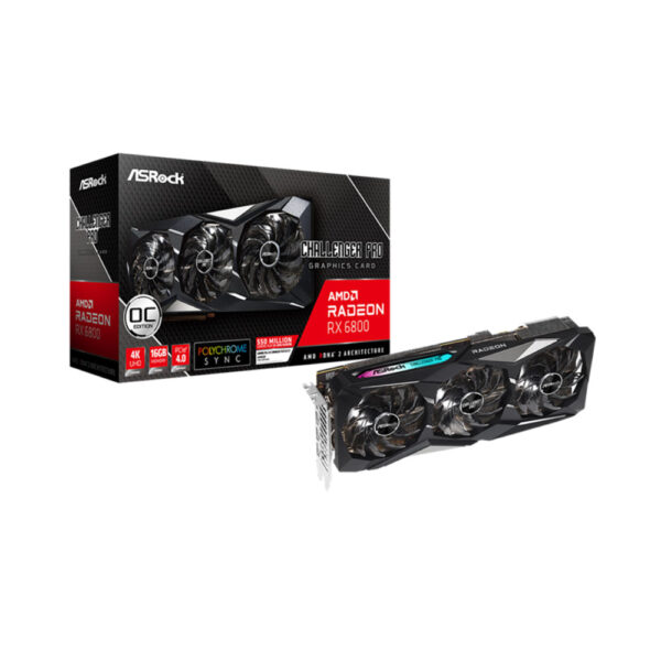 Card đồ họa ASROCK Radeon RX 6800 Challenger Pro 16G OC (16GB GDDR6, 256-bit, HDMI+DP, 2x8-pin)