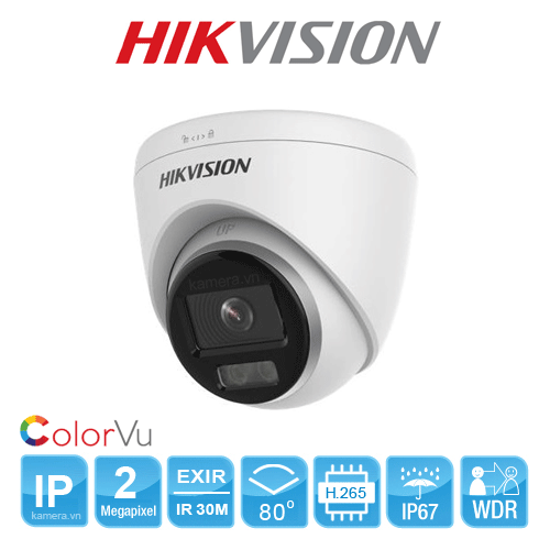 Camera IP Dome Colorvu 2MP HIKVISION DS-2CD1327G0-LUF