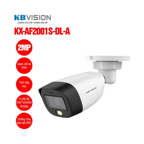 Camera thân HD Analog 2MP KBVISION KX-AF2001S-DL-A
