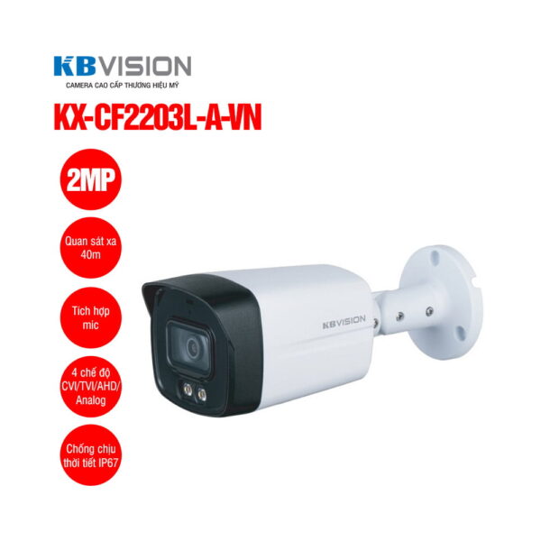 Camera thân HD Analog 2MP KBVISION KX-CF2203L-A-VN