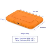 Ổ Cứng Di Động SSD LaCie Rugged USB-C Rescue - 500GB - STHR500800 - Ảnh 2