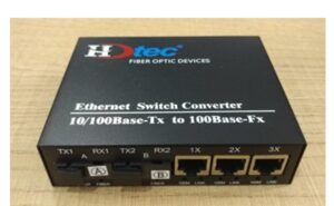 Converter HDtec kết hợp 2 cổng Quang (A+B) + 3 RJ45 100 Mbps - Ảnh 2