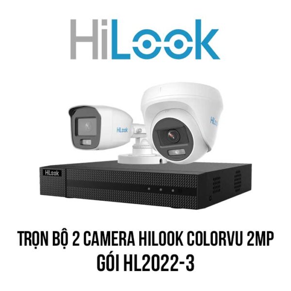 Trọn bộ 2 camera HiLook ColorVu 2MP [Ban Đêm Có Màu]