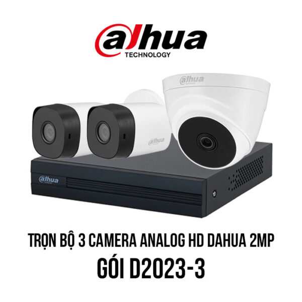 Trọn bộ 3 camera Analog HD DAHUA 2MP giá rẻ [D2023-3]
