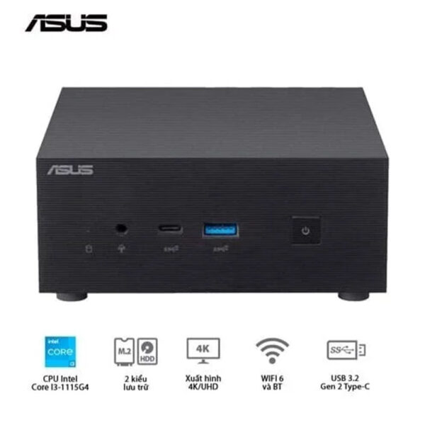 (PC) ASUS PN63-S1 i3-1115G4/Wi-Fi6/BT5.0/LAN/HDD PACKING/VESA MOUNT/nOS/ĐEN