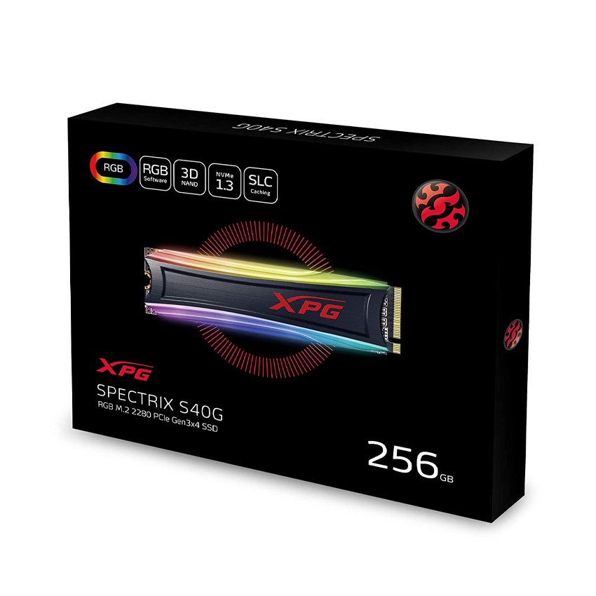 SSD Adata XPG SPECTRIX S40G RGB 256GB PCIe NVMe 3x4 (Doc 3500MB/s, Ghi 3000MB/s) - AS40G-256GT-C - Ảnh 1