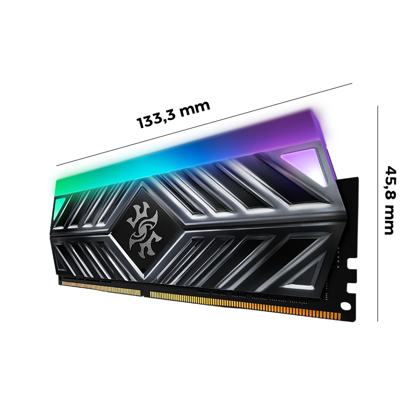 Ram Desktop Adata XPG Spectrix D41 RGB Grey (AX4U32008G16A-ST41) 8GB (1x8GB) DDR4 3200Mhz - Ảnh 2