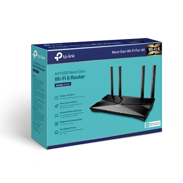 Archer AX10 - AX1500 Router Wi-Fi 6 Gigabit