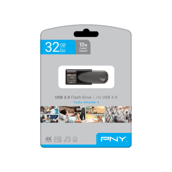 USB PNY Turbo Attaché 4 USB 3.2 Màu Đen (P-FD32GTBAT4-GE)