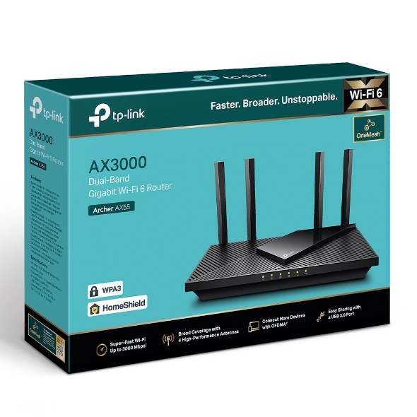 Archer AX55 - Router Wi-Fi 6 Băng Tần Kép AX3000