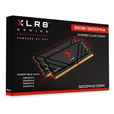 Ram Laptop PNY XLR8 DDR4 3200 8GB SODIMM, (Single pack), 22/22/22,1.2v| MN8GSD43200XR-RB