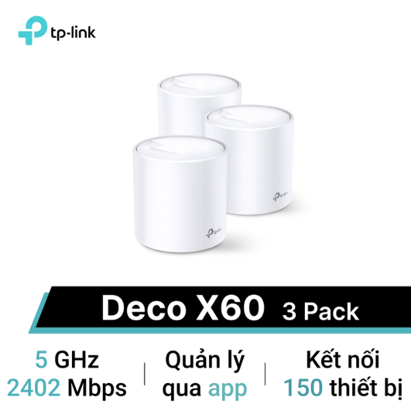 Hệ Thống Mesh Wi-Fi 6 AX5400 Cho Gia Đình Deco X60