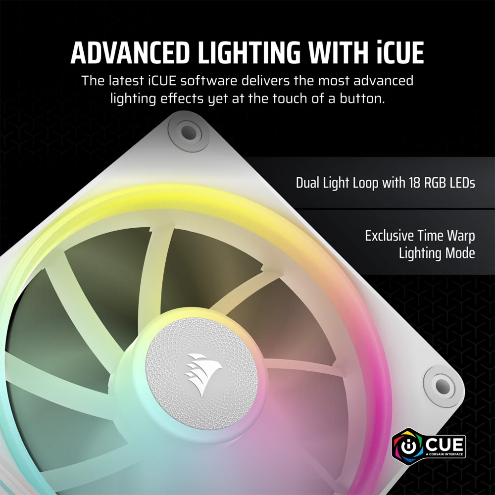 Bộ 3 quạt máy tính Corsair iCUE LINK LX120 RGB White - NEW - Ảnh 3