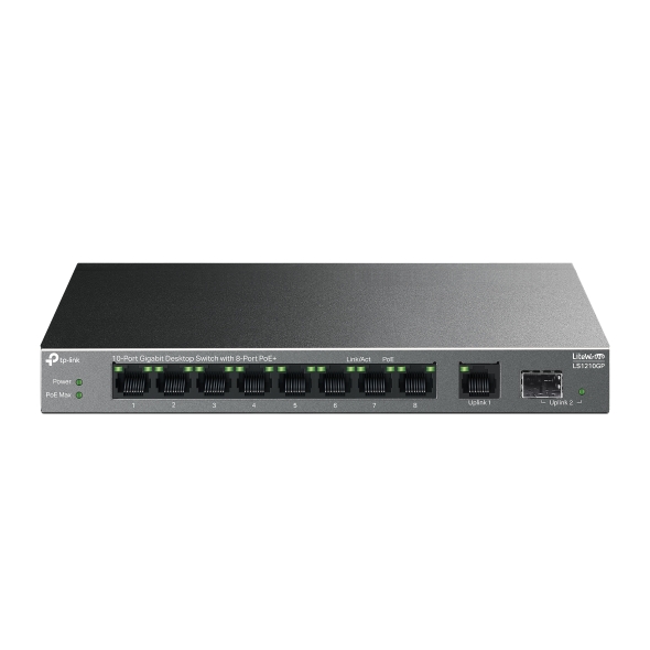 LS1210GP - Switch Để Bàn Gigabit 10 Cổng với 8 Cổng PoE+