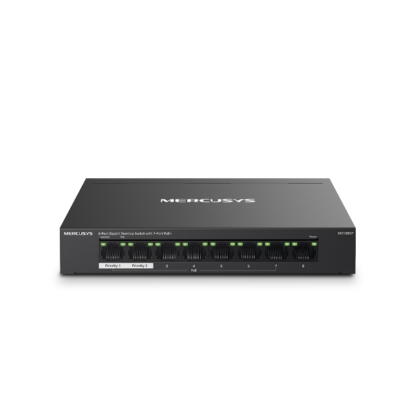 MS108GP - Công tắc máy tính để bàn Gigabit 8 cổng với PoE+ 7 cổng