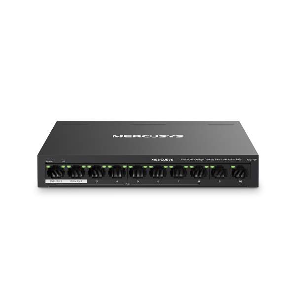 MS110P - Switch 10 cổng 10/100Mbps với 8 cổng PoE+