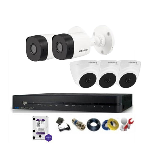 Bộ 5 Mắt Camera IP KBVISION 2.0mp