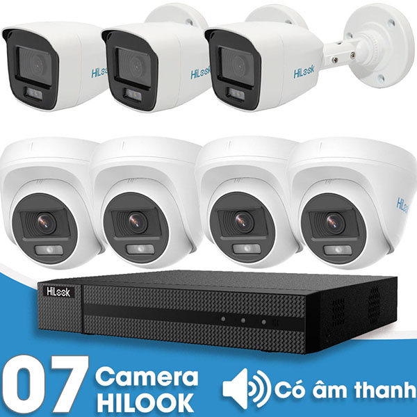 Bộ 7 Mắt Camera HILOOK 2.0mp - Có Màu Ban Đêm