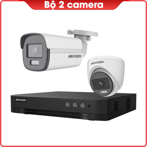 Bộ 2 Camera HIKVISION 2.0mp - Thu Tiếng - Có Màu ban đêm