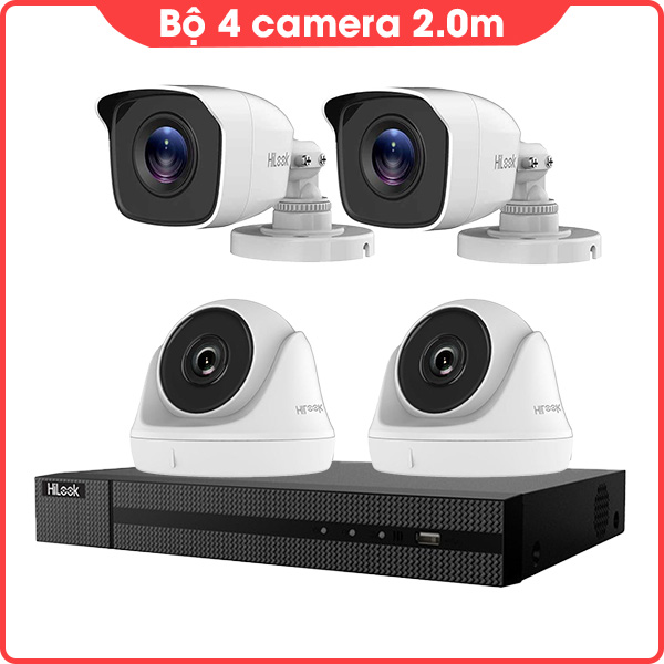 Bộ 4 Mắt Camera IP HILOOK 2.0mp
