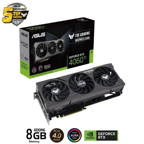 Card màn hình ASUS TUF Gaming GeForce RTX 4060 Ti 8GB OC Edition (TUF-RTX4060TI-O8G-GAMING)