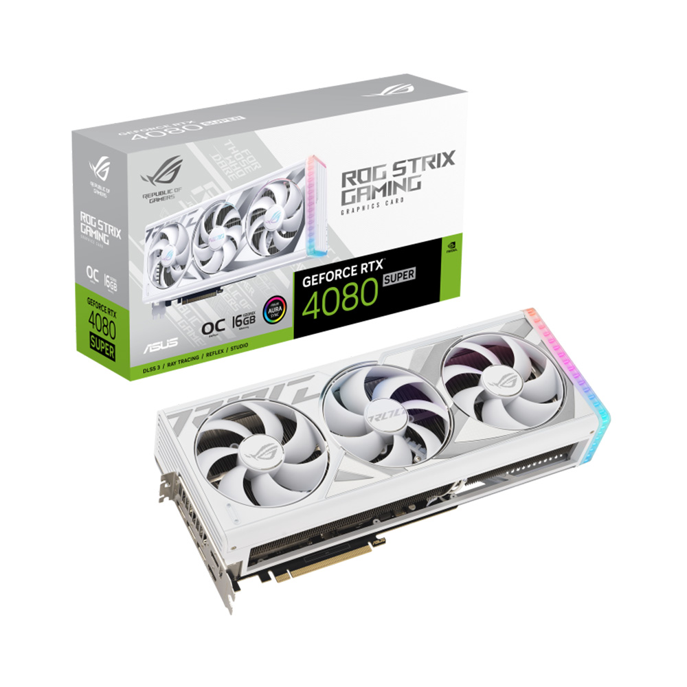 Card màn hình ASUS ROG Strix GeForce RTX 4080 SUPER 16GB GDDR6X White OC Edition (ROG-STRIX-RTX4080S-O16G-WHITE) - Ảnh 1