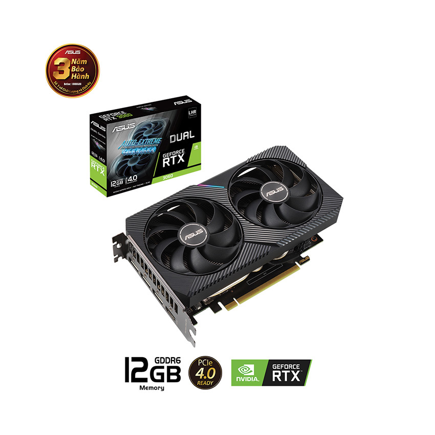 Card màn hình ASUS Dual GeForce RTX 3060 V2 12GB GDDR6 (DUAL-RTX3060-12G-V2) - Ảnh 1