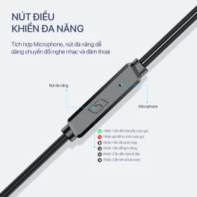 Tai Nghe Nhét Tai ROBOT RE20 - Cổng Kết Nối Jack 3.5mm Hỗ Trợ Nghe Nhạc Và Đàm Thoại - Âm Bass Sống Động - Ảnh 3