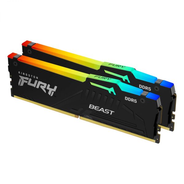 RAM Kingston FURY Beast RGB 64GB (2x32GB) DDR5 5600Mhz (KF556C40BBAK2-64)