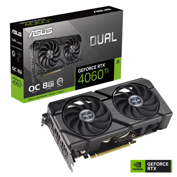 Card màn hình ASUS Dual GeForce RTX 4060 Ti EVO OC Edition 8GB GDDR6 (DUAL-RTX4060TI-O8G-EVO)