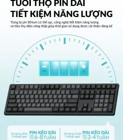 Phím chuột không dây AKKO MX108 (Bluetooth – 2.4Ghz – Black & Cyan / Blue on White) - Ảnh 9