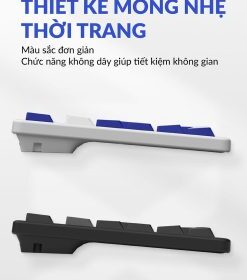 Phím chuột không dây AKKO MX108 (Bluetooth – 2.4Ghz – Black & Cyan / Blue on White) - Ảnh 4