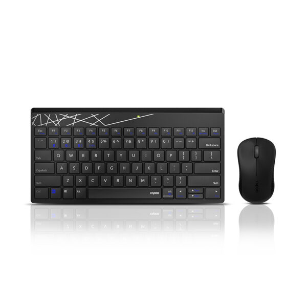 Bộ Bàn phím + Chuột không dây Rapoo 8000M màu Đen (USB/Bluetooth)