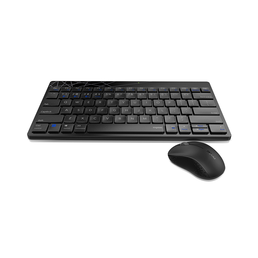 Bộ Bàn phím + Chuột không dây Rapoo 8000M màu Đen (USB/Bluetooth) - Ảnh 3