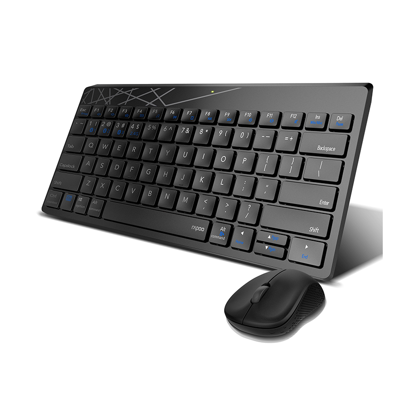 Bộ Bàn phím + Chuột không dây Rapoo 8000M màu Đen (USB/Bluetooth) - Ảnh 2