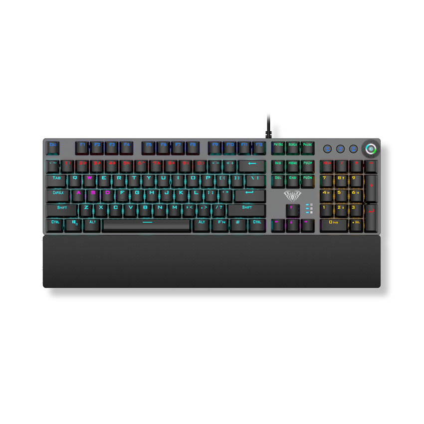 Bàn phím cơ gaming AULA F2058 Màu đen (Blue switch, USB, LED nhiều màu) - Ảnh 1